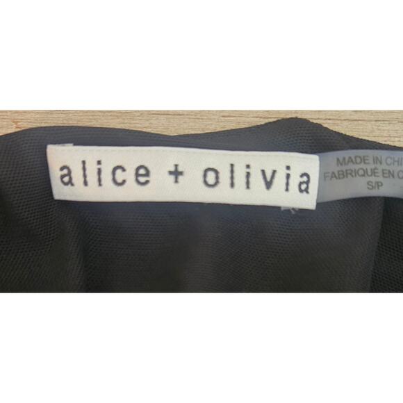 Alice + Olivia Nya Wrap Cropped Top Black Size Small P - Picture 6 of 10